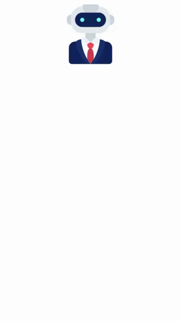 Animación de un asistente conversacional de Artiro respondiendo mensajes en un celular