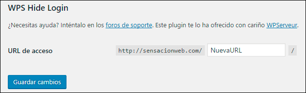 Cambiar la URL de acceso al panel de WordPress con el plugin WPS Hide Login