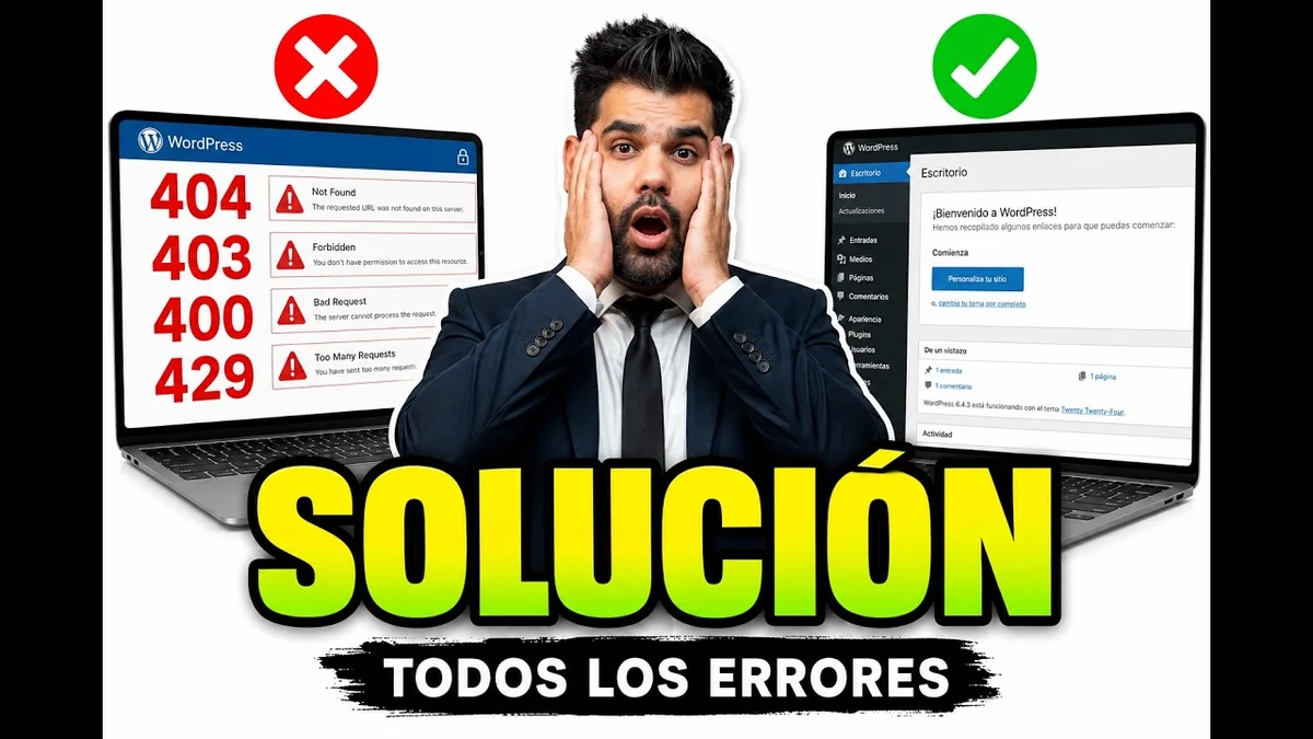 Carátula del video sobre cómo solucionar los errores de WordPress