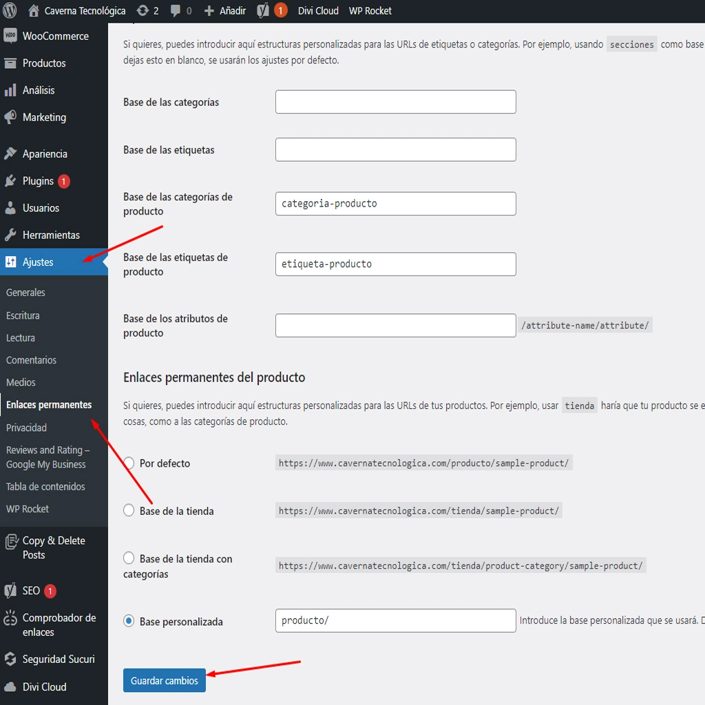 Regenerar el archivo .htaccess en WordPress desde los ajustes de enlaces permanentes