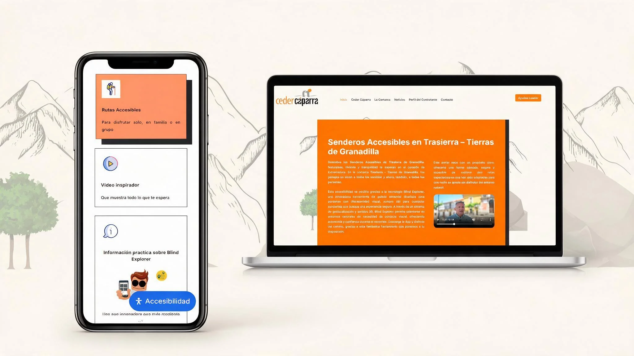 Web accesible para personas con discapacidad visual, Senderos Accesibles, desarrollada por Caverna Tecnológica